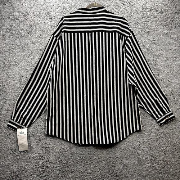 NFL Chill by ZoZo NWT Men's XL Striped Heavyweight Button Up Shirt Referee - Picture 8 of 11